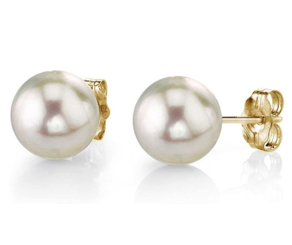 14K Gold Cultured Pearl Stud Earrings