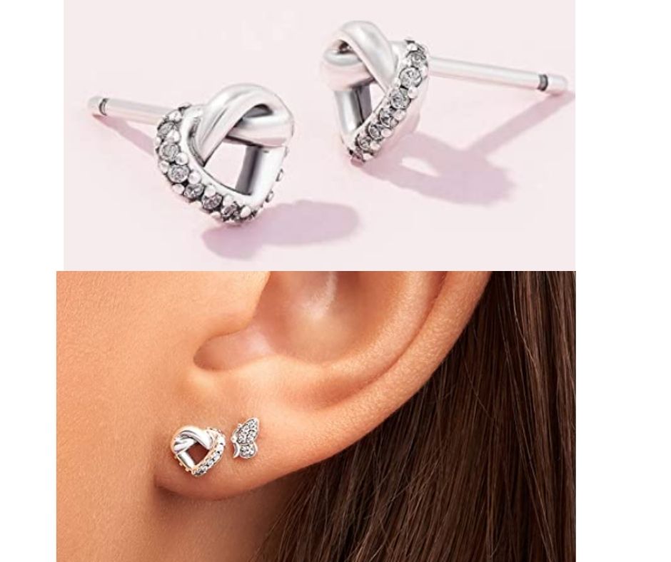 Pandora Love Knot Earrings in Sterling Silver