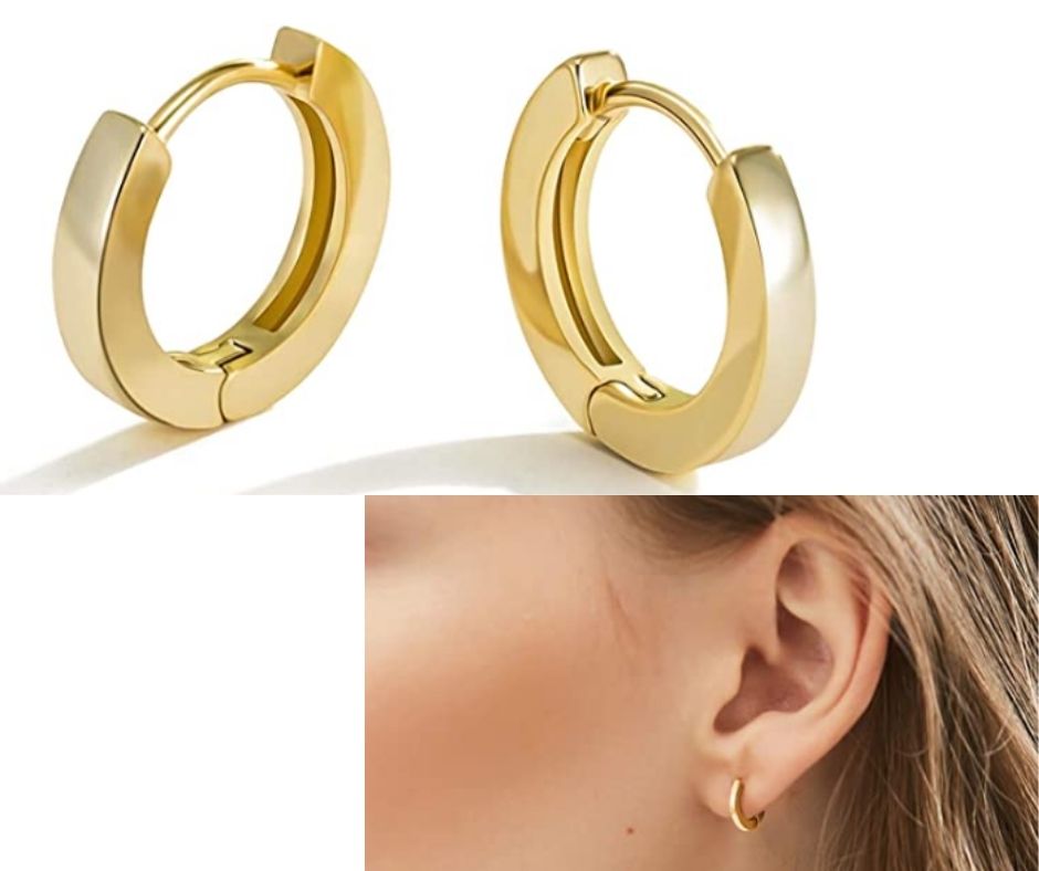 Small Gold Hoop Earrings - 14k Real Gold Plated