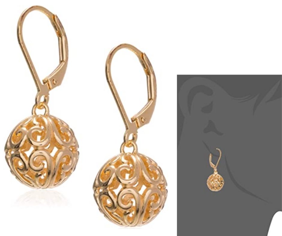Gold Plated Sterling Silver Dangle Earrings