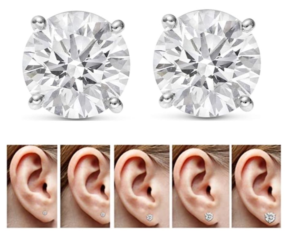 Huston Diamond District GIA Certified Round Diamond Stud Earrings