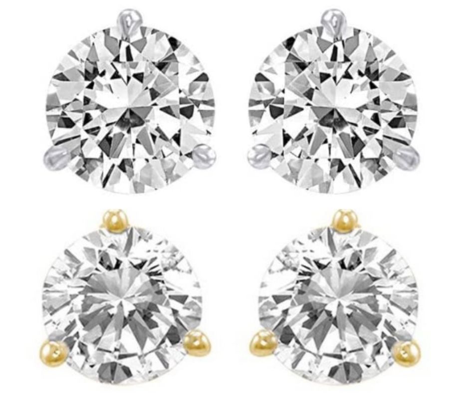 Huston diamond district Solitaire Diamond Stud Earrings