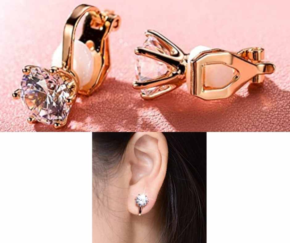 14k Rose Gold Plated Clip-on Earrings