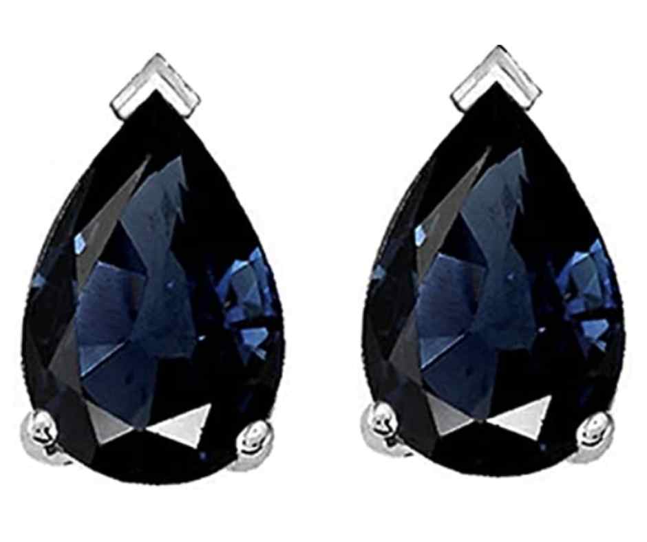 Pear Shape Genuine Sapphire Earrings