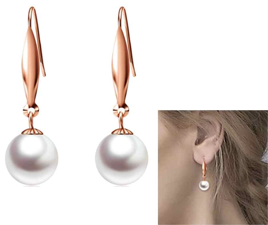18k Pearl Dangle Earrings